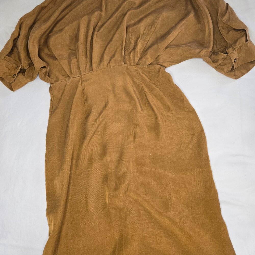 Zara Camel Button-Front Maxi Dress - Picture 11 of 12